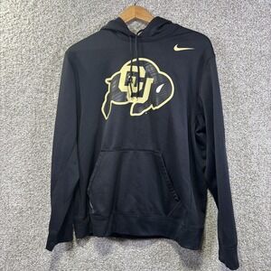 Colorado Buffaloes Hoodie Mens Medium Black Football Therma Fit Nike Sweatshirt